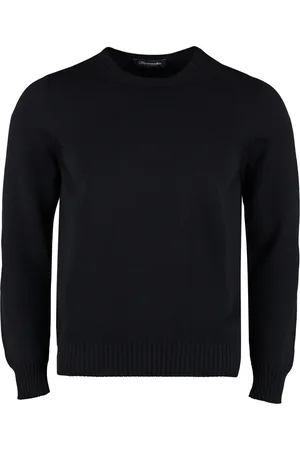 DRUMOHR Stickade tröjor & koftor, Herr, L, Bomull, Räfflad Bomull Crew-Neck Tröja