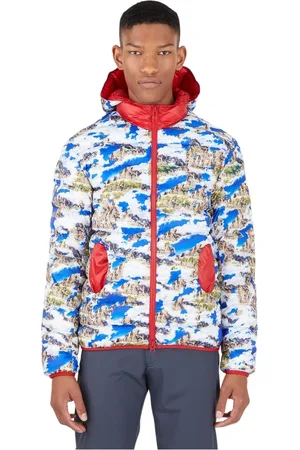 Colmar Jacka, Herr, M, Nylon, Blå Landskapstryck Vadderad Jacka