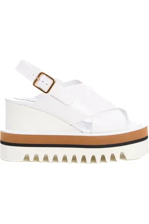 Paloma Barceló Skor, Dam, 40 EU, Läder, Vita läder höga kil sandaler