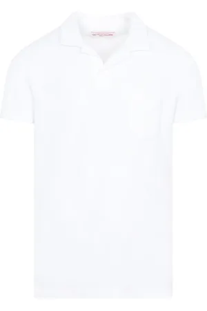 Orlebar Brown Topp, Herr, M, Bomull, Vit Polo T-shirt