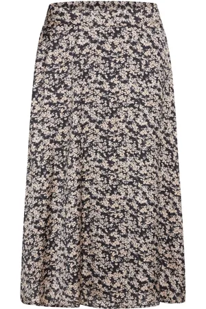 Bruuns Bazaar Kjol, Dam, L, Polyester, Elegant Floretbbamattas Midi-kjol