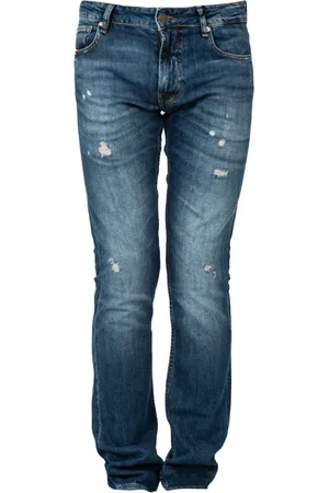 Guess Jeans, Herr, W33 L34, Bomull, Slim Fit Jeans med dragkedjedetaljer