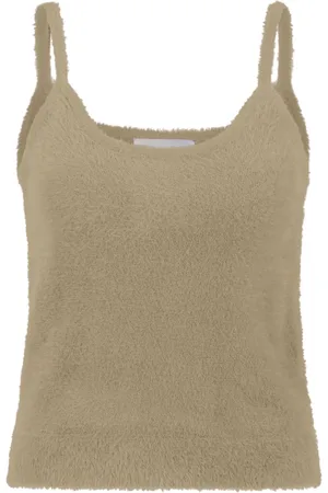 Fabienne Chapot Topp, Dam, S, Linne, Beige Rundhalslinne