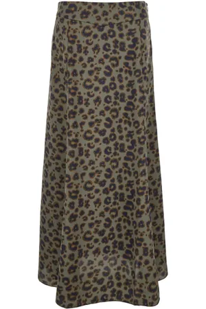 Bash Kjol, Dam, XS, Leopardmönstrad Grön Långkjol