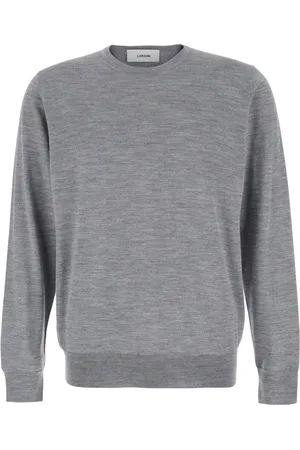 LARDINI Stickade tröjor & koftor, Herr, M, Grå Crewneck Tröja Ullblandning