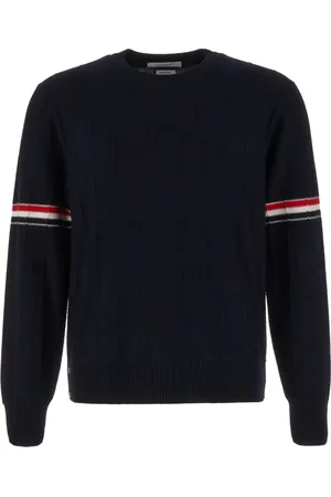 Thom Browne Stickade tröjor & koftor, Herr, S, Rundhalsstickad tröja