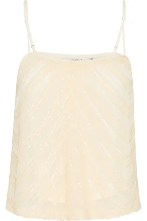 Gestuz Topp, Dam, L, Polyester, Gul Paljett Topp Blus