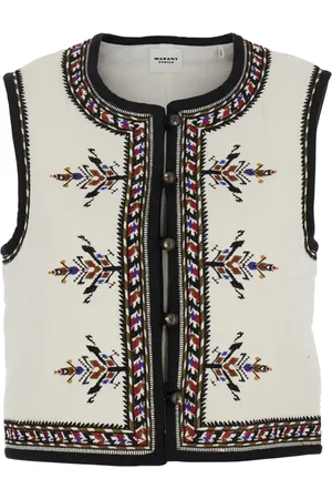 Isabel Marant Jacka, Dam, S, Bomull, Vit Geometrisk Broderad Gilet