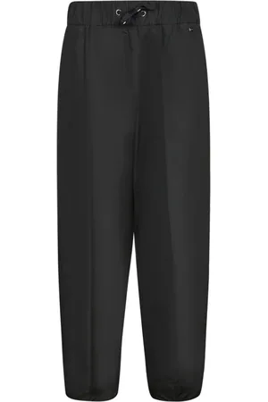 HERNO Byxor, Dam, M, Polyester, Svarta Taffeta Dragsko Midja Byxor