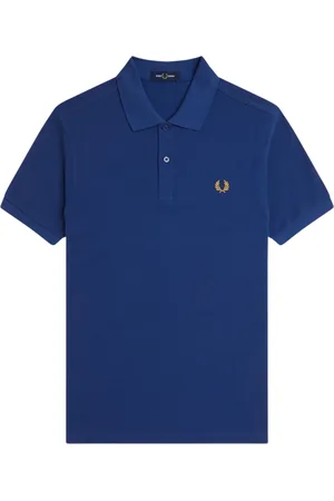 Fred Perry Topp, Herr, S, Bomull, Blå Polo Skjorta Modern Passform