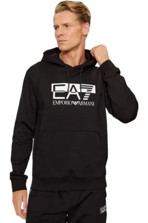 EA7 Sweatshirts & Hoodies, Herr, XL, Bomull, Hoodie med Clic-tryck