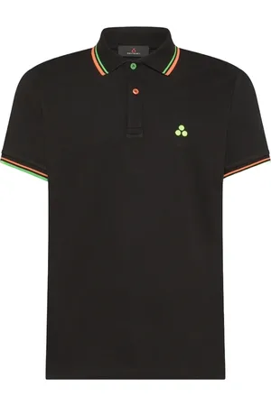 Peuterey Topp, Herr, 3Xl, Bomull, Svart bomullspolotröja med fluorescerande detaljer