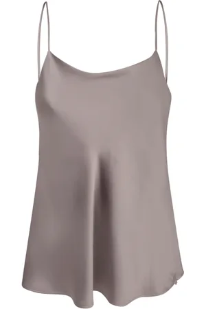 HERNO Topp, Dam, S, Polyester, Elegant duvgrå satinblus