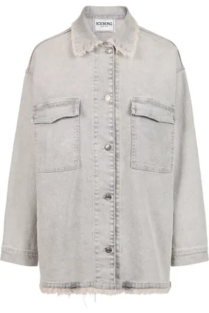 Iceberg Jacka, Dam, M, Denim, Grå degrade jacka i regular fit i stentvättad stretchdenim