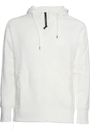 C.P. Company Sweatshirts & Hoodies, Herr, XL, Bomull, Vit Gaze Sweatshirt med Goggle Hood