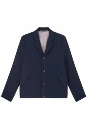 Paul Smith Jacka, Herr, XL, Marinblå Randig Seersucker Jacka