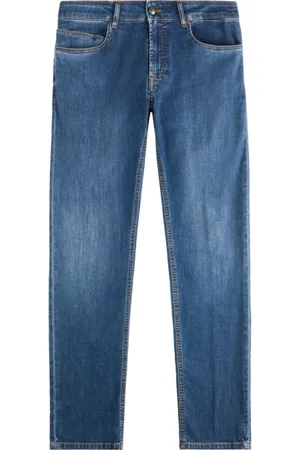 FAY Jeans, Herr, W35, Bomull, Blå Slim Bomull Denim Jeans