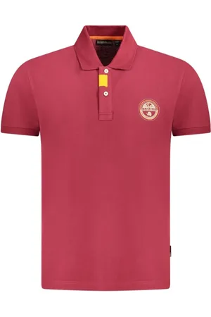 Napapijri Topp, Herr, M, Bomull, Röd Bomullspolo med Signaturtryck