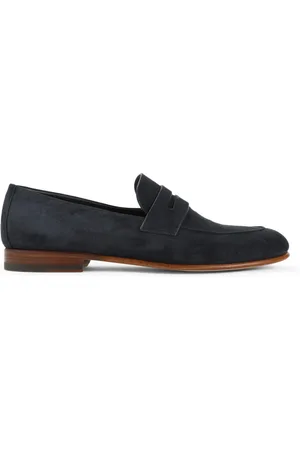 Giorgio Armani Skor, Herr, 44 EU, Mocka, Blå Loafer Skor för Män