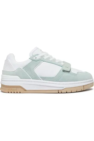 Mallet Skor, Dam, 41 EU, Läder, Sage White Strap Sneakers