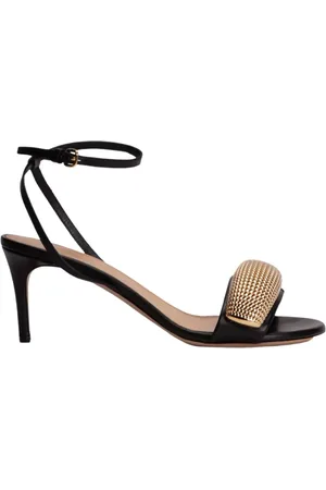 J.W.Anderson Skor, Dam, 36 EU, Läder, Svarta Stilettosandaler med Guldaccent
