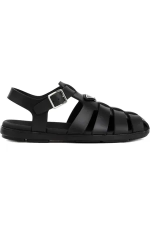 Prada Skor, Herr, 43 1/2 EU, Svarta Tech Strap Sandaler Ss25