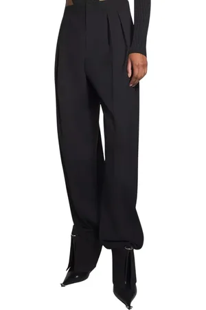 MUGLER Byxor, Dam, M, Svarta ullblandade vida byxor