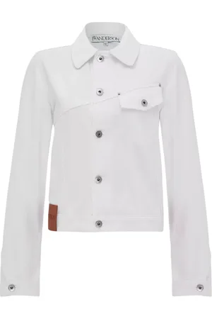 J.W.Anderson Jacka, Dam, S, Denim, Vit Denimjacka med Klassiska Detaljer