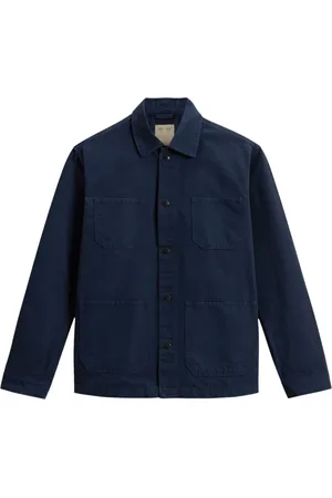 Woolrich Jacka, Herr, S, Bomull, Blå Overshirt Knappstängning Framfickor