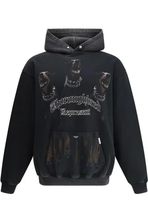 Represent Sweatshirts & Hoodies, Herr, S, Läder, Maxi Dog Print Hoodie med Ficka