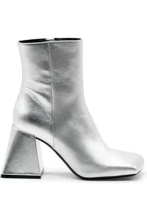 vic matiè Skor, Dam, 37 EU, Läder, Silver Minimalistisk Boot Ming