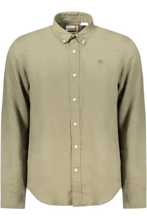 Timberland Skjorta, Herr, S, Bomull, Grön Slim Fit Skjorta med Logo