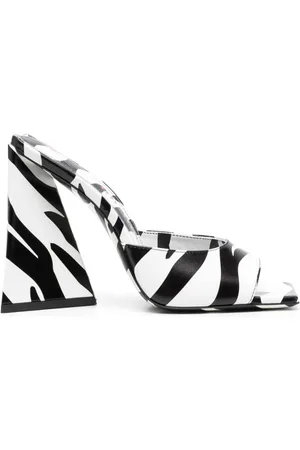The Attico Skor, Dam, 38 EU, Läder, Zebra Print Klackmules