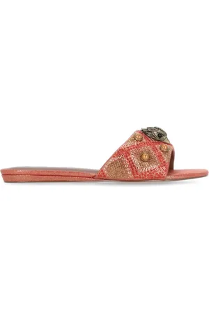 Kurt Geiger Skor, Dam, 38 EU, Orange Sandaler med Fyrkantig Tå