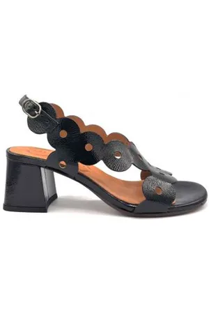 Chie Mihara Skor, Dam, 36 EU, Läder, Svart Patent Sandal Lädersula