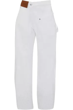 J.W.Anderson Jeans, Dam, W26, Bomull, Vita kristallprydda jeans