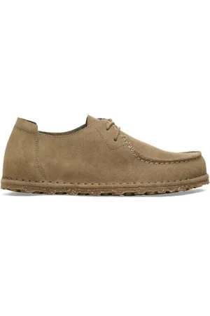 Birkenstock Skor, Herr, 40 EU, Brun Moccasin-Stil Platta Skor