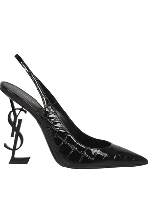Saint Laurent Skor, Dam, 38 EU, Slingback Pumps med Krokodillemönster
