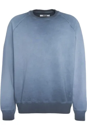 Mauro Grifoni Sweatshirts & Hoodies, Herr, S, Bomull, Blå Faded Sweatshirt med Raglan Ärmar