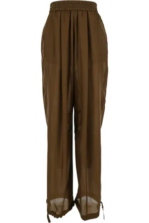 Serafini Byxor, Dam, S, Silkebruna elastiska byxor med elastisk midja