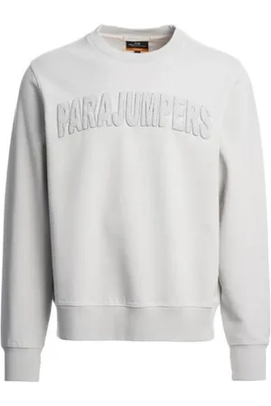 Parajumpers Sweatshirts & Hoodies, Herr, L, Bomull, Grå Crewneck Sweatshirt med Logo Broderi