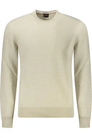 HUGO BOSS Stickade tröjor & koftor, Herr, 2Xl, Bomull, Elegant tröja med kontrasterande detaljer