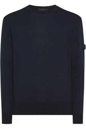 Peuterey Stickade tröjor & koftor, Herr, S, Bomull, Blå Crewneck Tröja