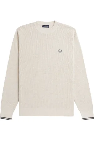 Fred Perry Stickade tröjor & koftor, Herr, 2Xl, Rundhalsstickad pikétröja