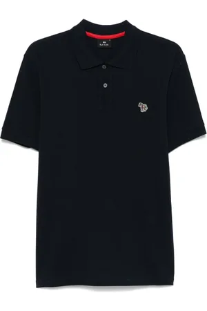 Paul Smith Topp, Herr, XL, Blå Zip Polo Skjorta med Sidslitsar