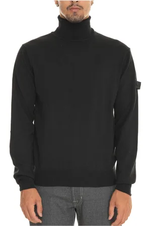 Peuterey Stickade tröjor & koftor, Herr, 2Xl, Bomull, Polo Neck Tröja med Armbågslappar