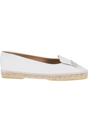 Sergio Rossi Skor, Dam, 36 1/2 EU, Läder, Vita Espadrillos för Kvinnor