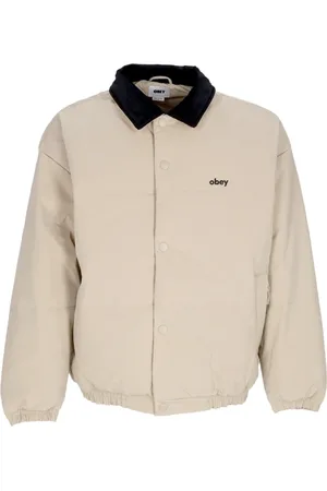 Obey Jacka, Herr, L, Polyester, Fjädergrå Multi Vadderad Jacka