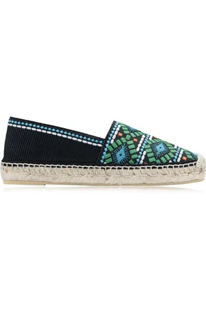 Prada Skor, Dam, 37 EU, Läder, Canvas Slip-On Espadriller
