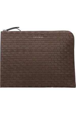 Orciani Accessoarer, Herr, ONE Size, Läder, Brun läderclutch med dragkedjestängning